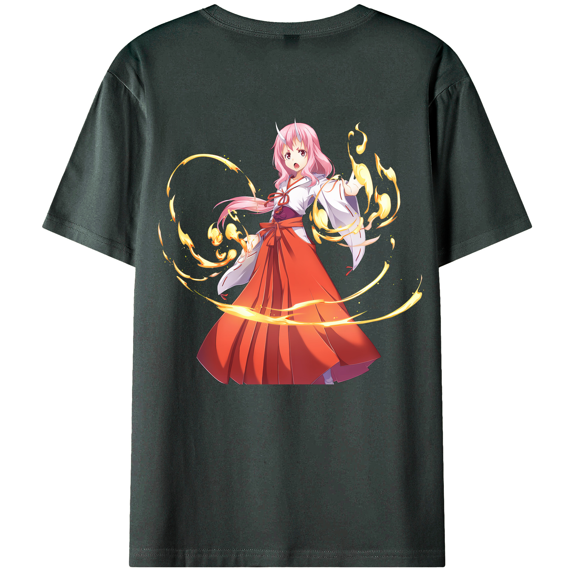 （画像用） 転スラ Regarding Reincarnated to Slime 綿100％ メンズ半袖Tシャツ（バックプリント） 通気性